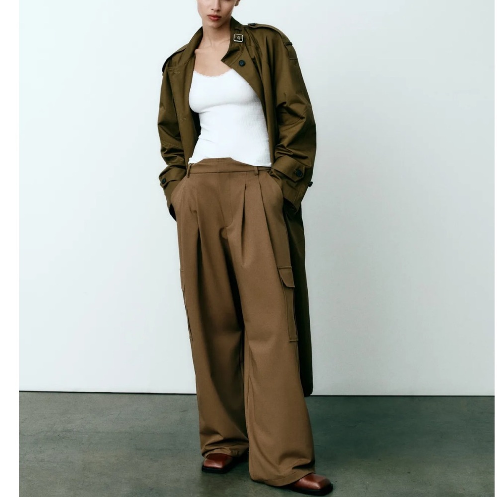 ZARA FULL-LENGTH CARGO TROUSERS XS